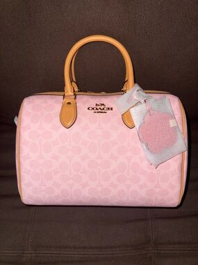 Coach Powder Pink Large Rowan Satchel Bag Purse